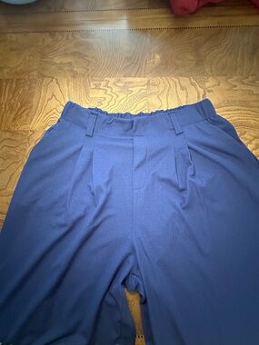 Halara Navy Wide Leg, Pull-on Trouser with Pockets, Comfortable, Office, Stretch